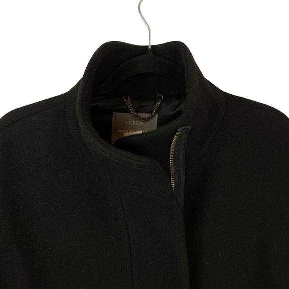 J. Crew Stadium Cloth by Nello Gori Wool Blend Cocoon Coat Black Size 6 - Picture 9 of 13
